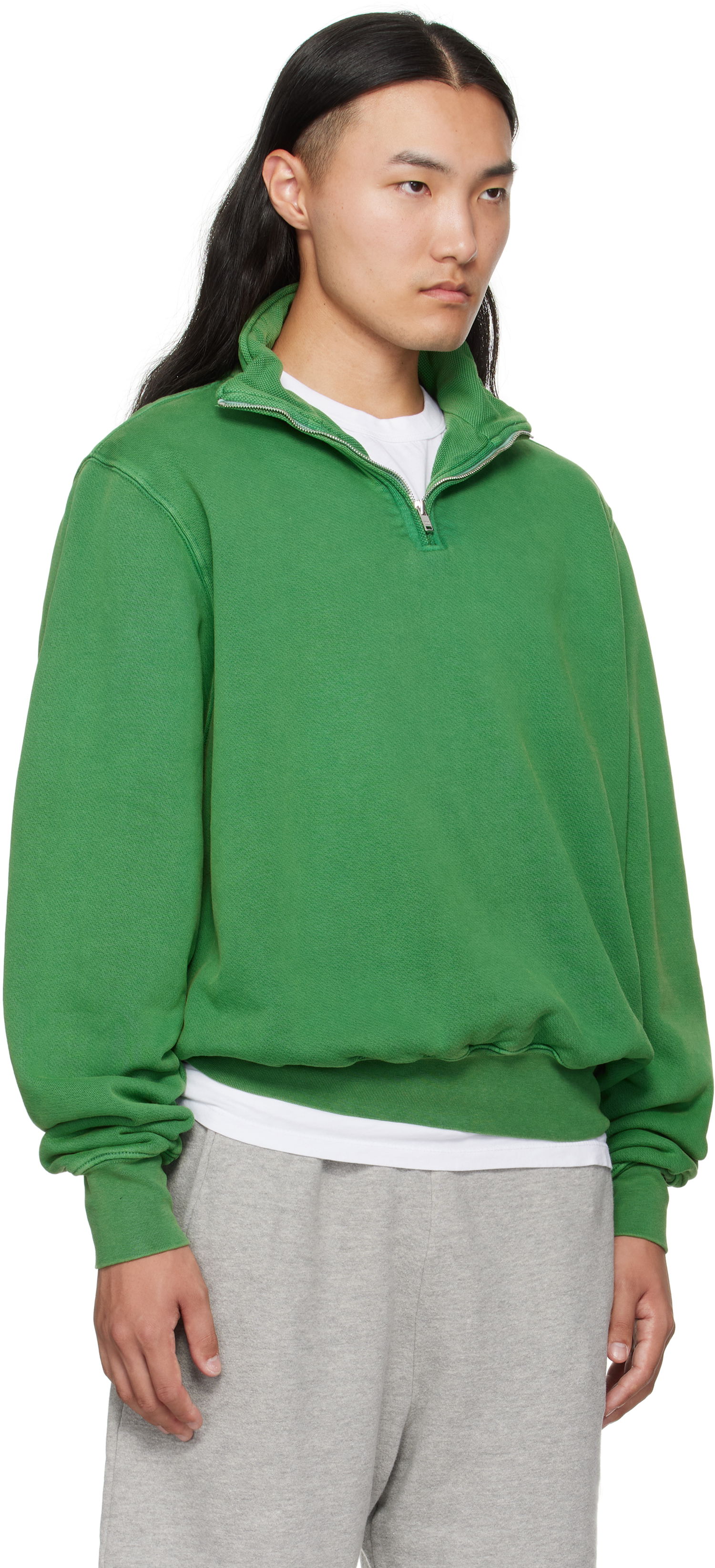 Mikina LES TIEN Les Tien Heavyweight Banded Yacht Sweatshirt Zelené | CF-1114-PD, 1