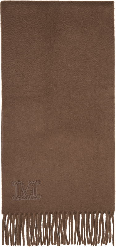 Šál Max Mara Wsdalia Embroidered M-Logo Fringed Scarf Hnedá | 2524546311600, 0