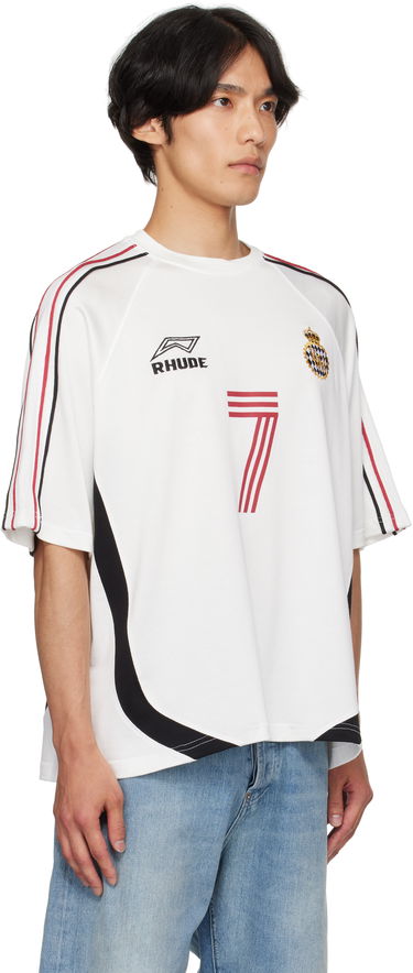 Tričko Rhude Rhude Lundun Soccer Jersey T-Shirt Biela | RHPF25TT02729, 1