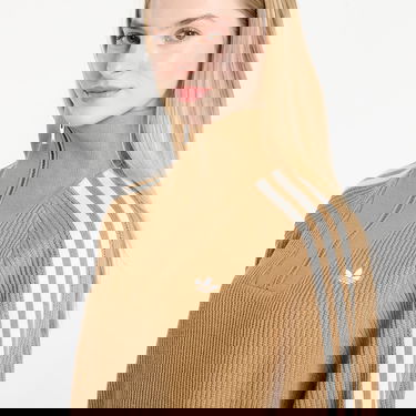 Sveter adidas Originals Ribbed Funnel Neck Quarter Zip Sweater Béžová | KS7787, 1