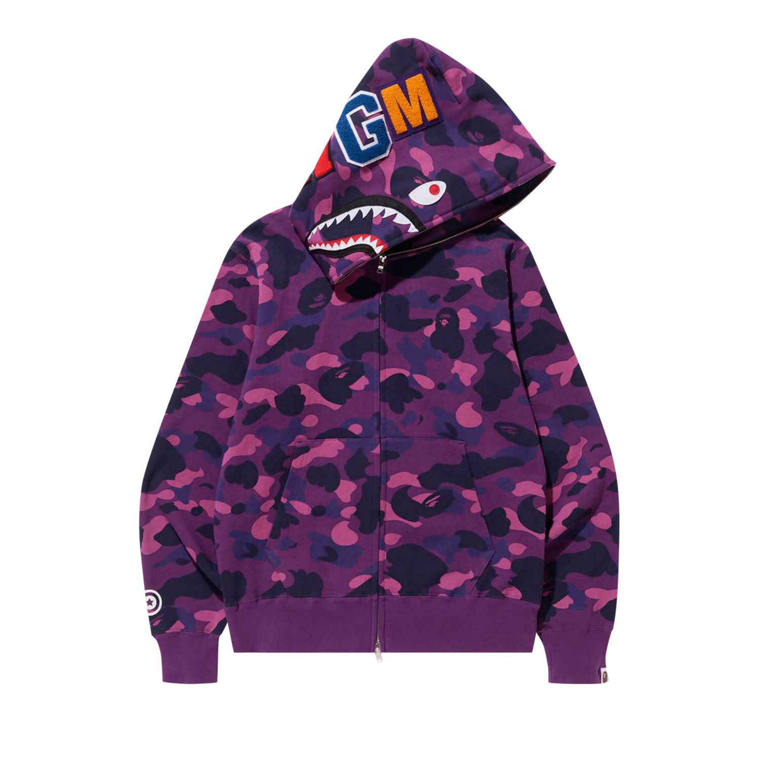 Mikina BAPE Color Camo Shark Full Zip Hoodie Fialová | 1I20 115 005 PURPLE, 1