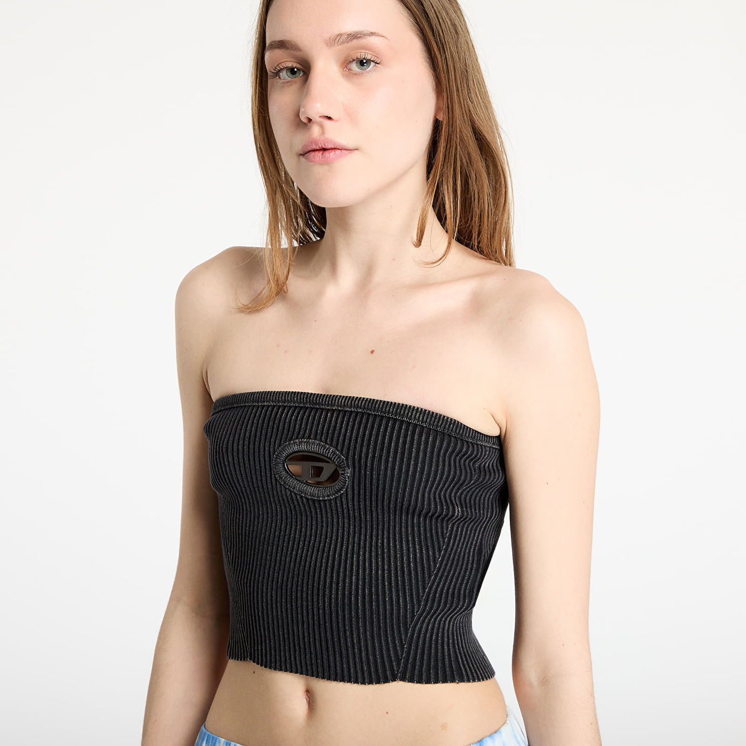Crop Top Diesel Diesel M-Clarksvillex-C Knitted Tube Top Čierna | A14813_0AKBQ Black, 1