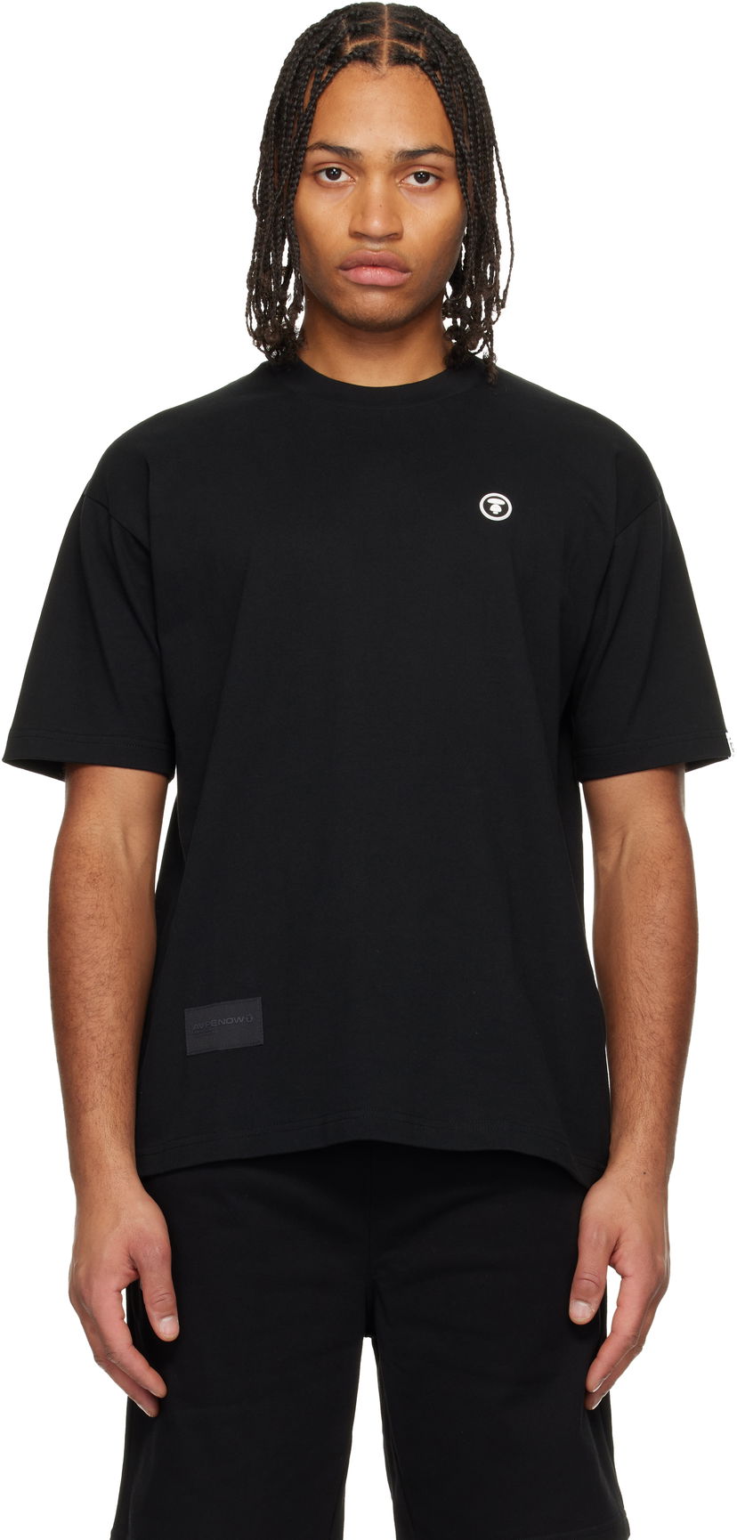 Tričko AAPE by A Bathing Ape Short-Sleeve Crewneck T-shirt with 'AAPENOW' details Čierna | AAPTEM1606XXNBKX