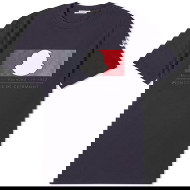 Tričko Moncler Box Logo Navy Čierna | 8C000-19-8390T-778, 0