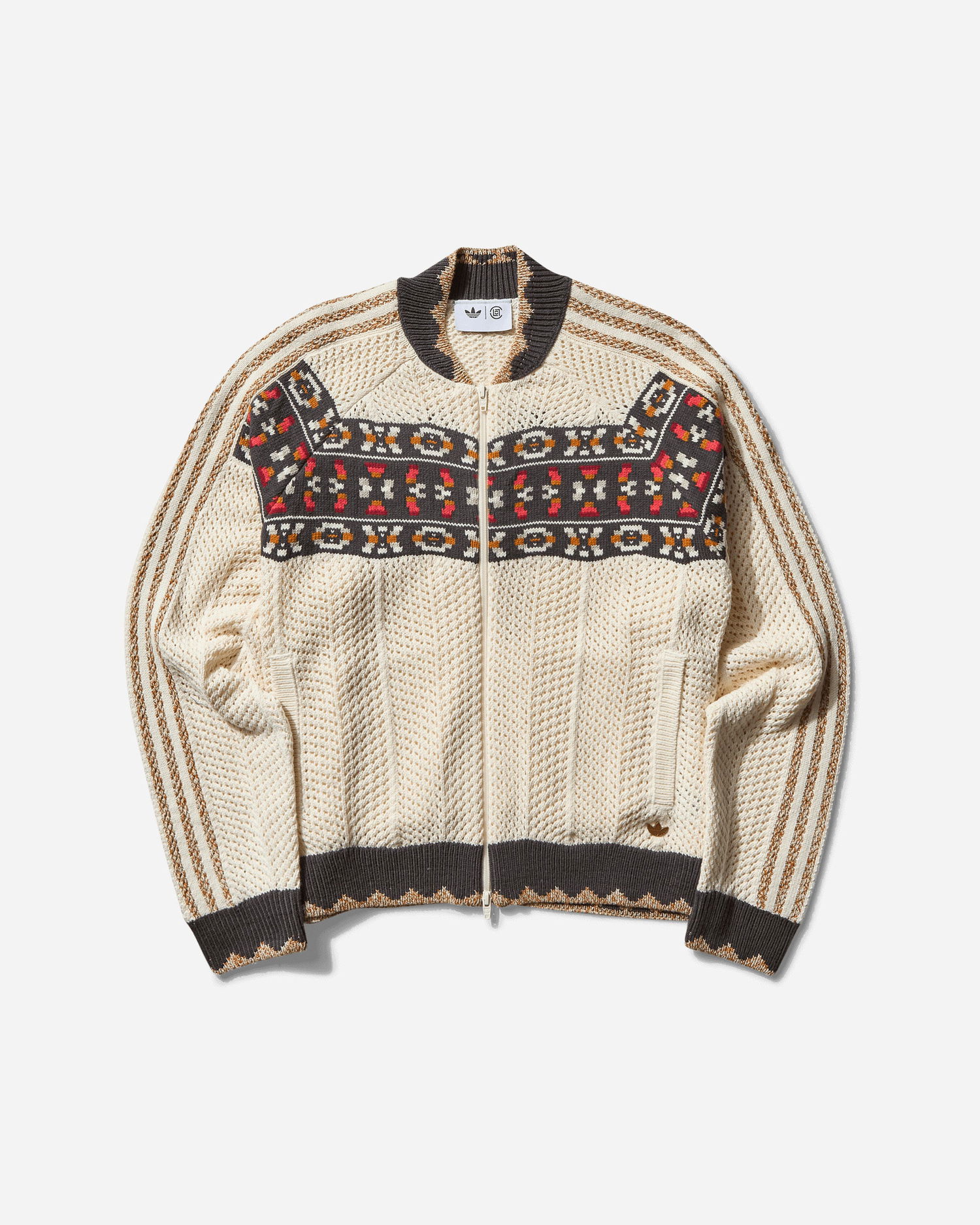 Sveter adidas Originals CLOT by Edison Chen Crochet SST Track Top Béžová | IM7909, 0