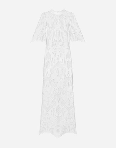 Šaty Dolce & Gabbana Dolce & Gabbana Openwork Embroidered Long Dress Biela | F6JKHZFG6AEW0800, 0