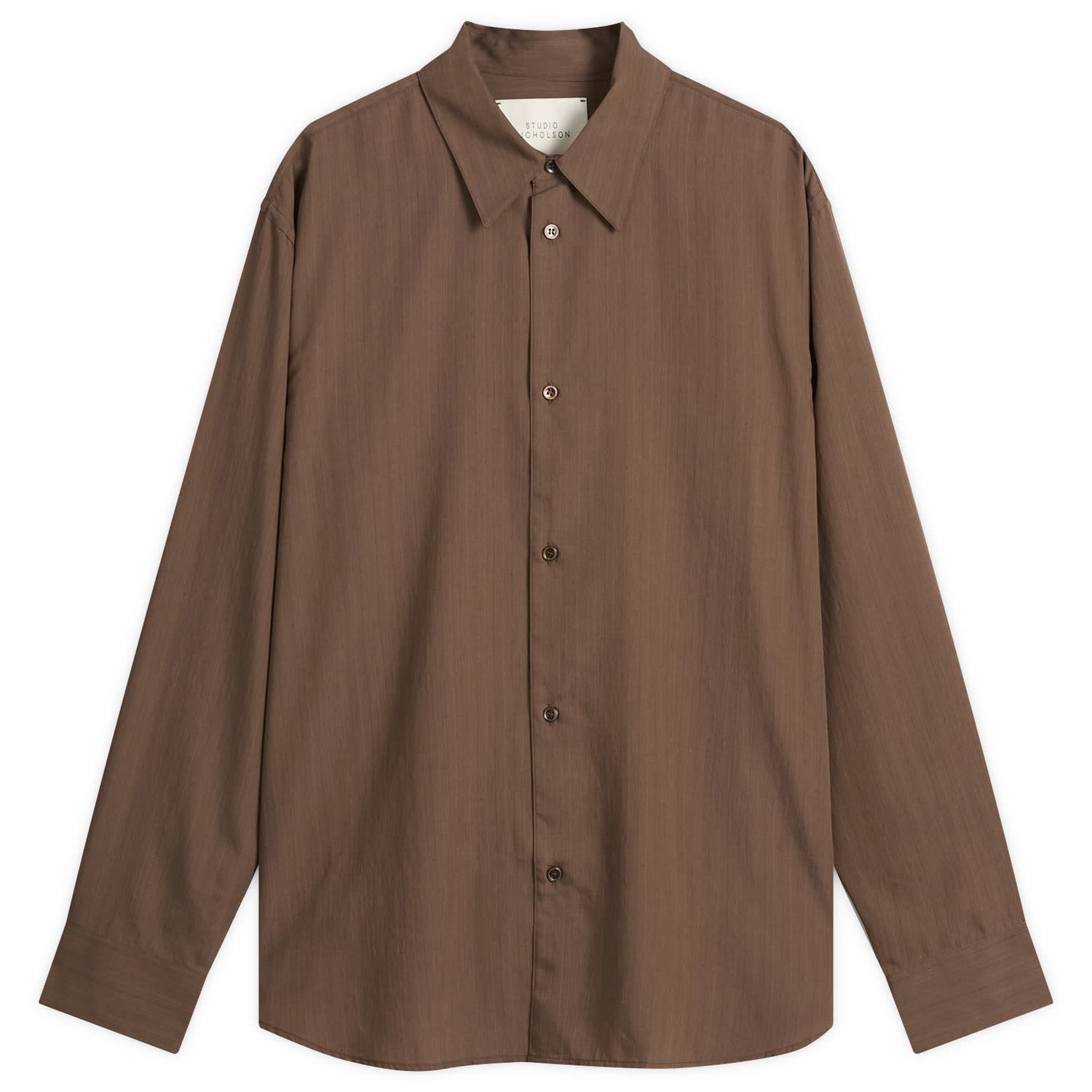 Košeľa Studio Nicholson Studio Nicholson Boxy Oversized Shirt, Size Large Hnedá | VIEWSNM-1126-BRW, 0