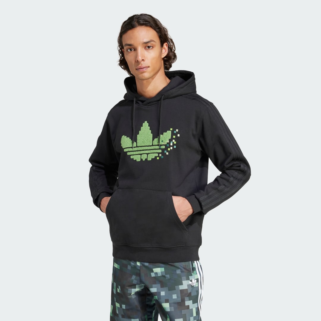 Mikina adidas Originals adidas Originals x Minecraft Graphic Hoodie Čierna | JZ9920, 0