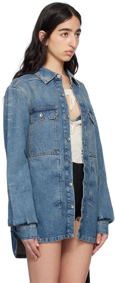 Košeľa Rick Owens Rick Owens DRKSHDW Hollywood Denim Overshirt Modrá | DS01E3705 DWB, 1