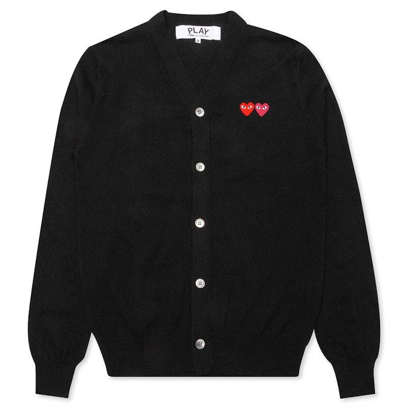 Sveter Comme des Garçons Play Double Heart Cardigan Čierna | AZ-N058-051-1, 1
