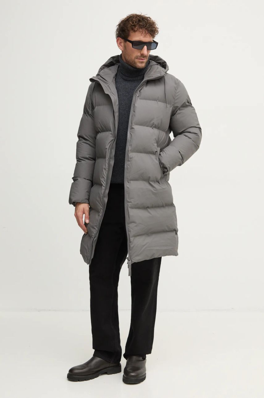 Prešívaná bunda Rains Long Puffer Down Jacket Šedá | 15130.13, 1