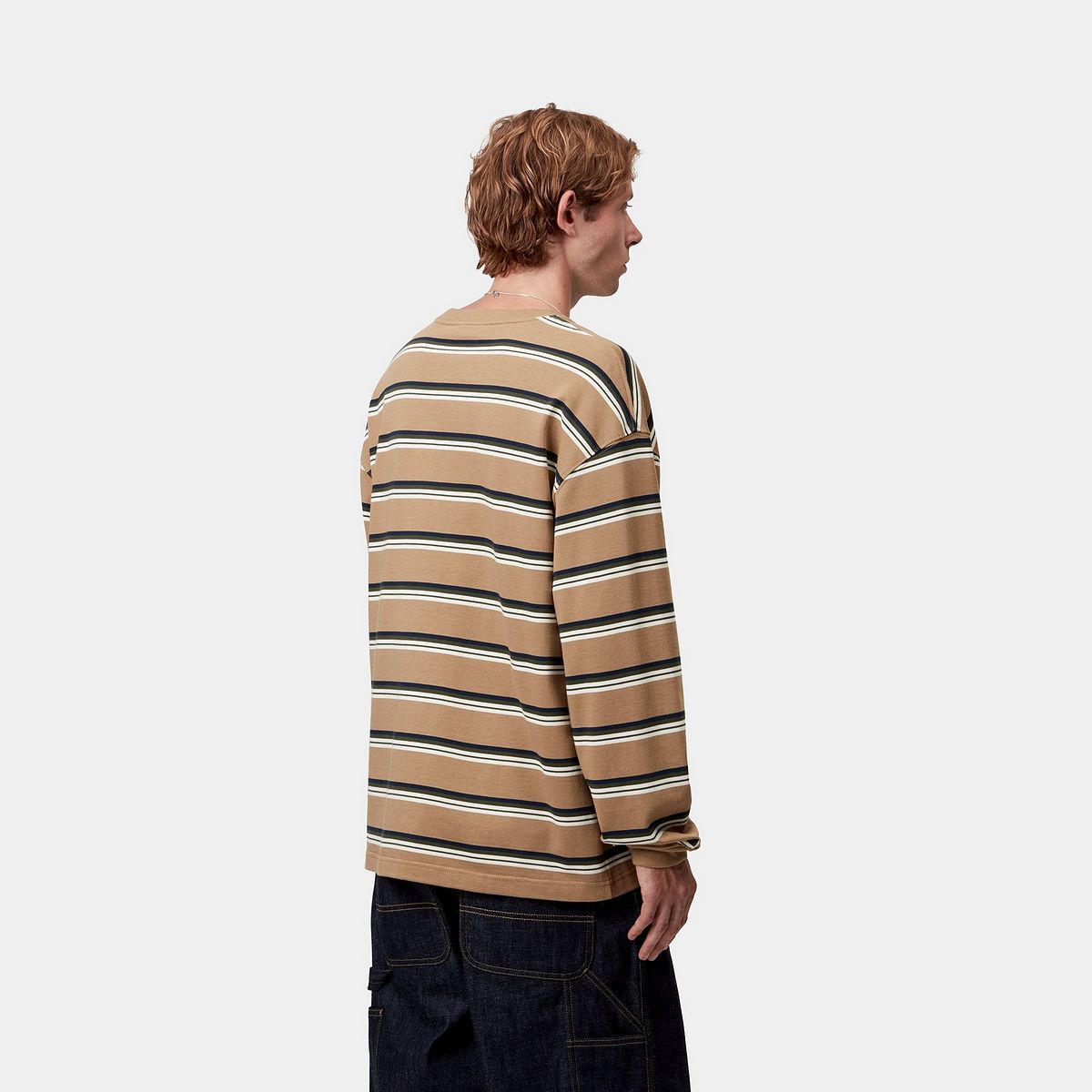 Tričko Carhartt WIP Carhartt WIP Holm Stripe Long Sleeve T-Shirt Hnedá | I035303_9, 1