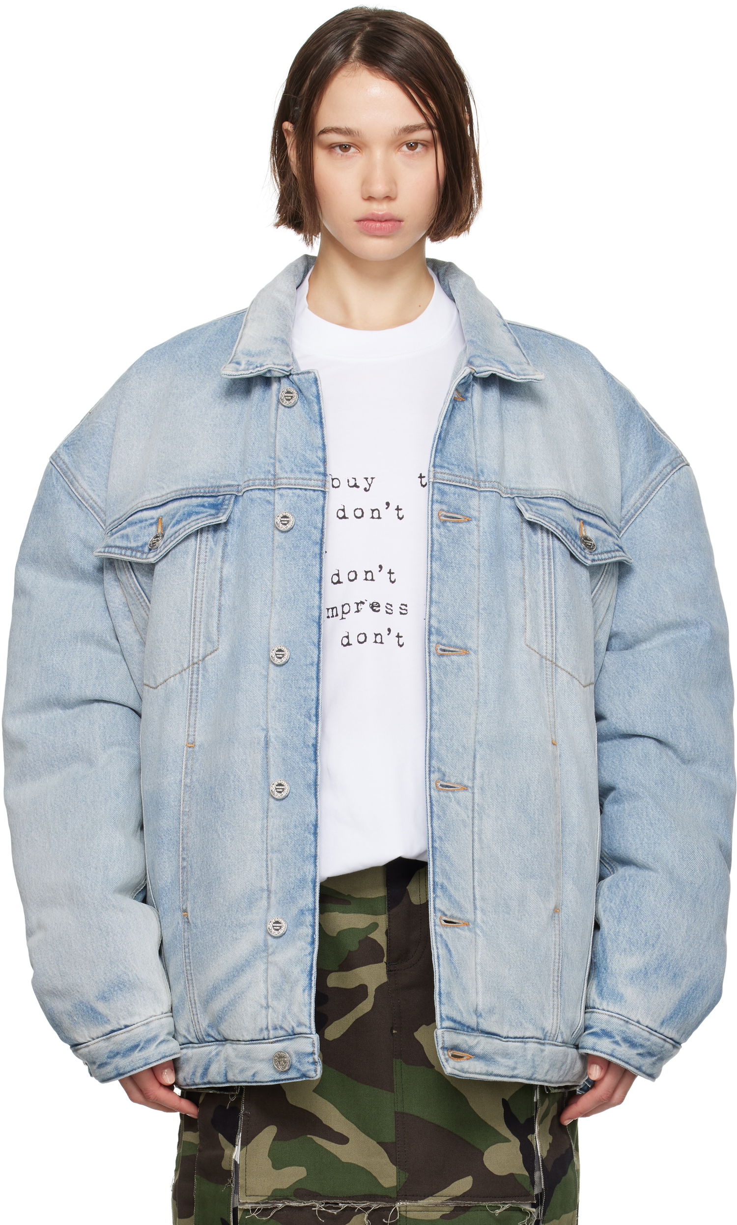 Prešívaná bunda VETEMENTS Puffer Denim Jacket Modrá | UA65JA899N, 0