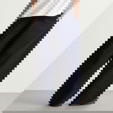 Nohavice Studio Nicholson Studio Nicholson Pleated Wide-Leg Trousers, Size Large Navy | SORTESNM-1248-DKN, 3