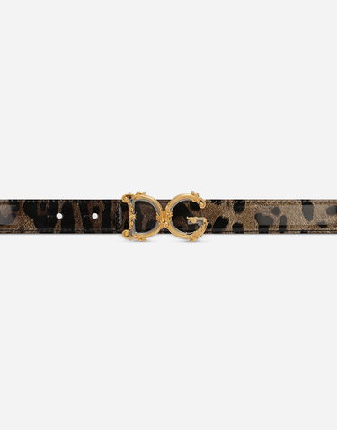 Opasok Dolce & Gabbana Dolce & Gabbana DG Girls Animal Print Leather Belt Hnedá | BE1348AM568HA93M, 3