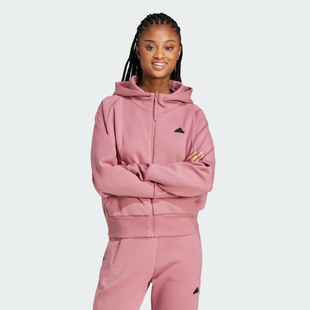 Mikina adidas Performance Z.N.E. Full-Zip Hoodie Ružová | IW7749, 0