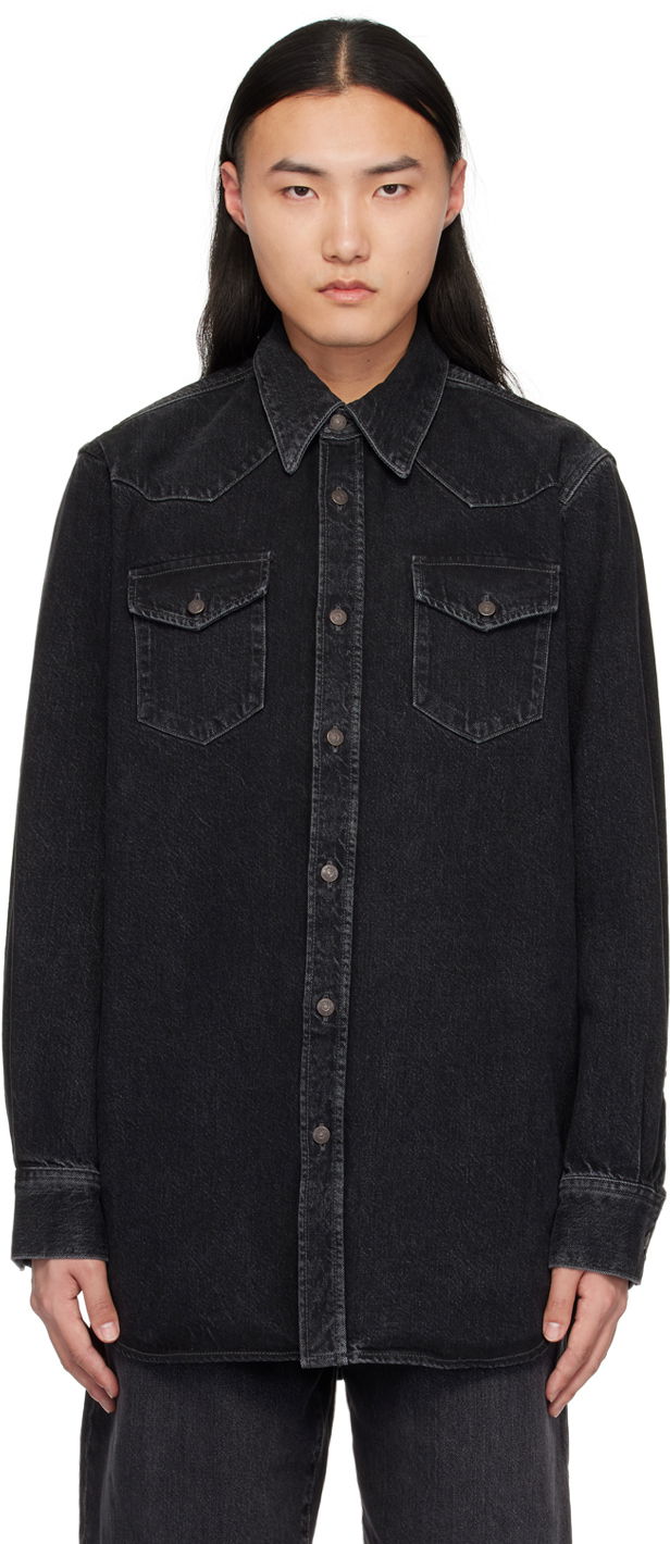 Košeľa Acne Studios Flap Pockets Denim Shirt Čierna | CB0079-, 0