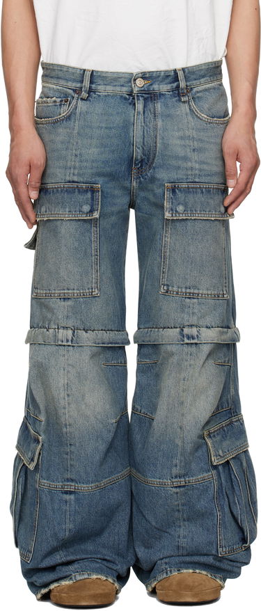 Džínsy Balenciaga Balenciaga Flared Cargo Jeans Modrá | 783694THW25, 0