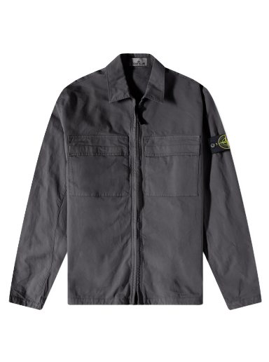 Bunda Stone Island Supima Cotton Twill Stretch-TC Zip Shirt Jacket Čierna | 781510210-V0065