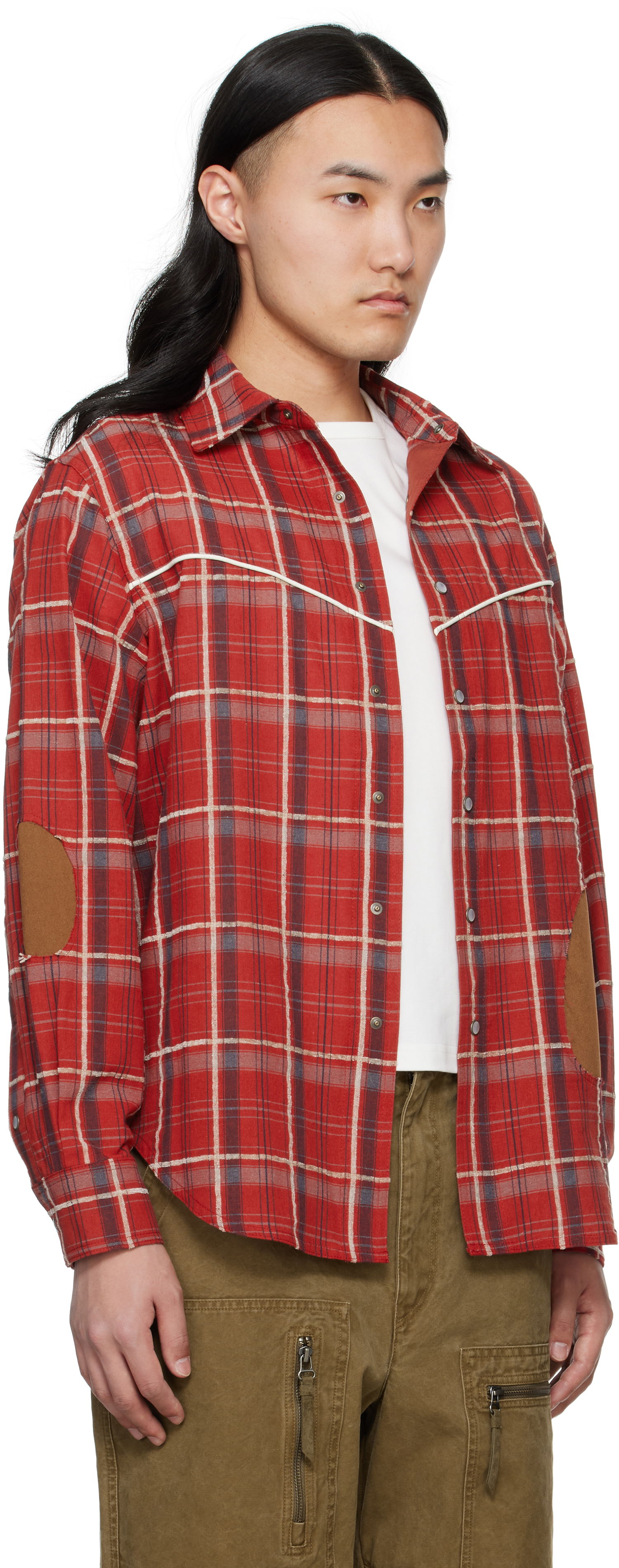Košeľa Andersson Bell Andersson Bell Noah Patch Check Shirt Červená | atb1238m, 1