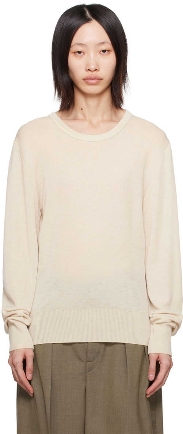 Sveter LEMAIRE Lemaire Crewneck Sweater Béžová | TO1100 LK1011, 0