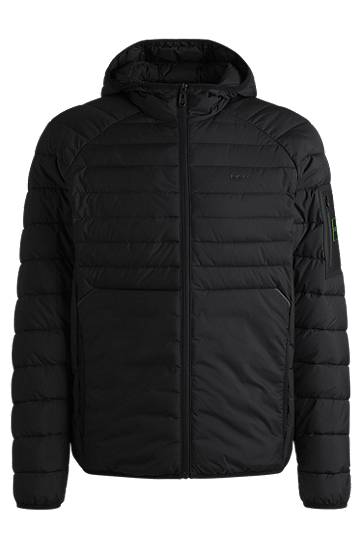 Prešívaná bunda BOSS Padded Water-Repellent Jacket with Reflective Details Čierna | 50514761, 0