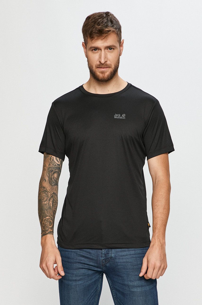 Tričko Jack Wolfskin Tech T Čierna | 1807071, 0