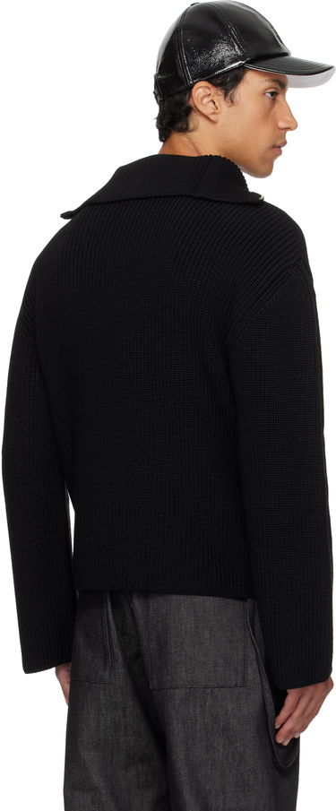 Sveter Courrèges Courrèges Ribbed Wool Trucker Sweater Čierna | 325MPU243FI0036, 2