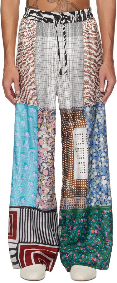 Nohavice Marine Serre Marine Serre Regenerated Silk Scarves Drawstring Patchwork Sweatpants Rôznofarebný | UPA054A UWOV0028, 0