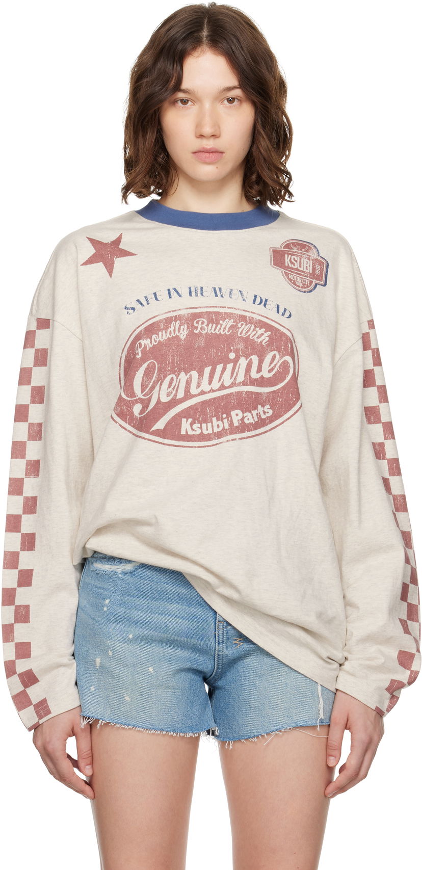 Tričko Ksubi Ksubi Pitt Lane Boyfriend Long Sleeve T-Shirt Béžová | WPF25TE006
