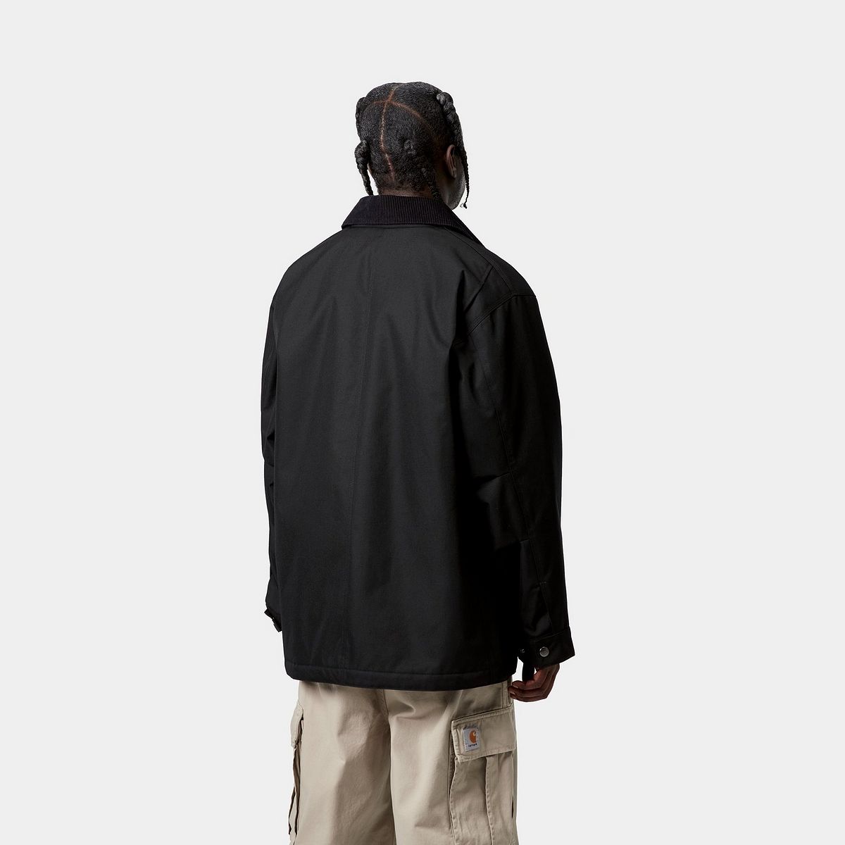 Kabáty Carhartt WIP Adair Coat with Corduroy Collar and Toggle Fasteners Čierna | I035969_6, 1