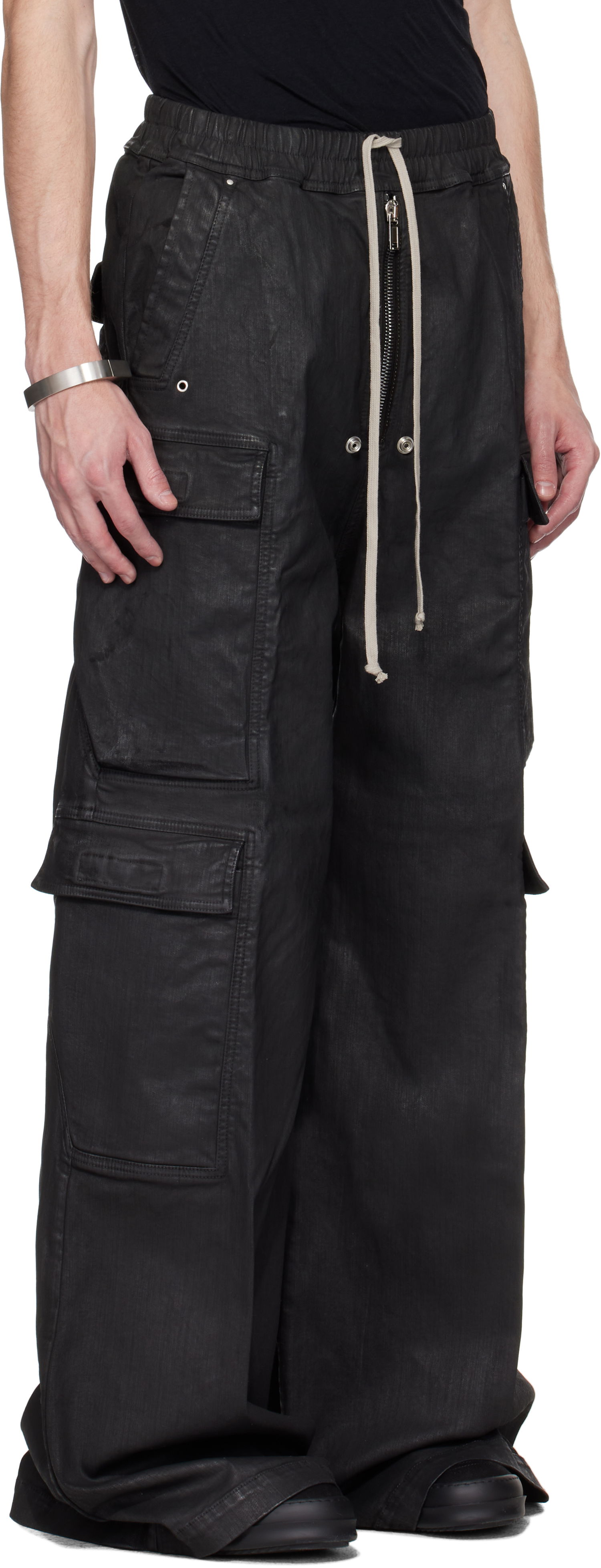 Cargo nohavice Rick Owens Rick Owens DRKSHDW Hollywood Double Cargo Jumbo Belas Denim Pants Čierna | DU01E3398 SBW, 1