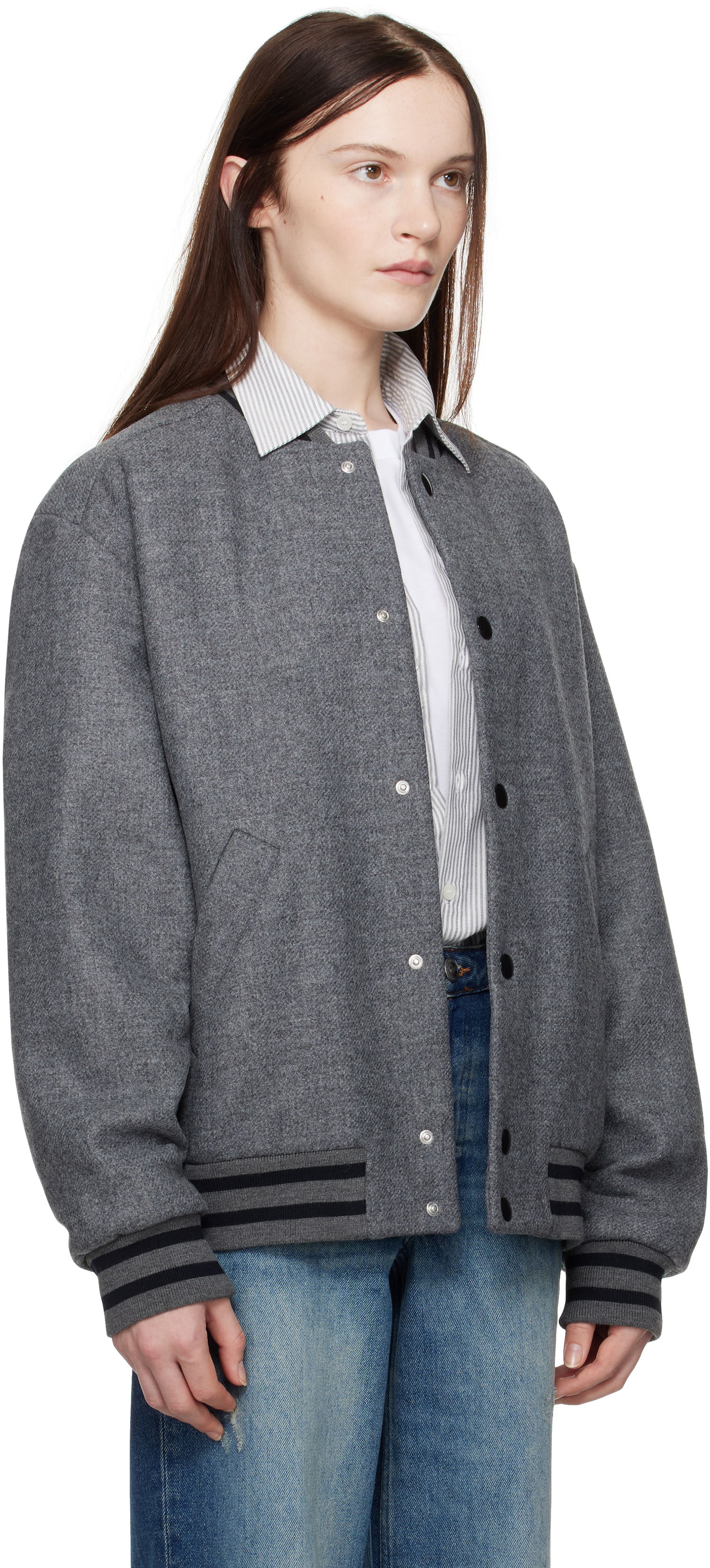 Bomber bunda A.P.C. Wool Bomber Jacket Šedá | WVBEB-M02974, 1