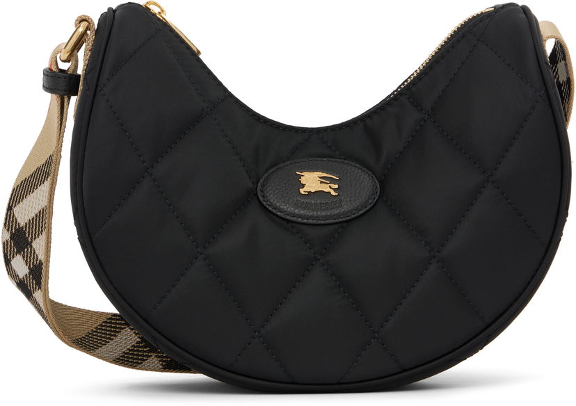 Taška cez rameno Burberry Burberry Quilted Horseshoe Crossbody Bag Čierna | 8111928