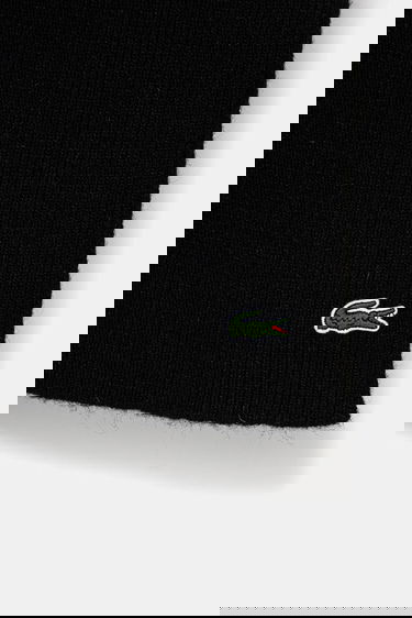 Šál Lacoste Ribbed Wool Beanie and Scarf Set Čierna | RB5385, 4