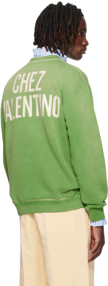 Mikina Valentino Valentino 'Chez Valentino' Print Cotton Sweatshirt Zelené | 7V3MF29NAYH, 2