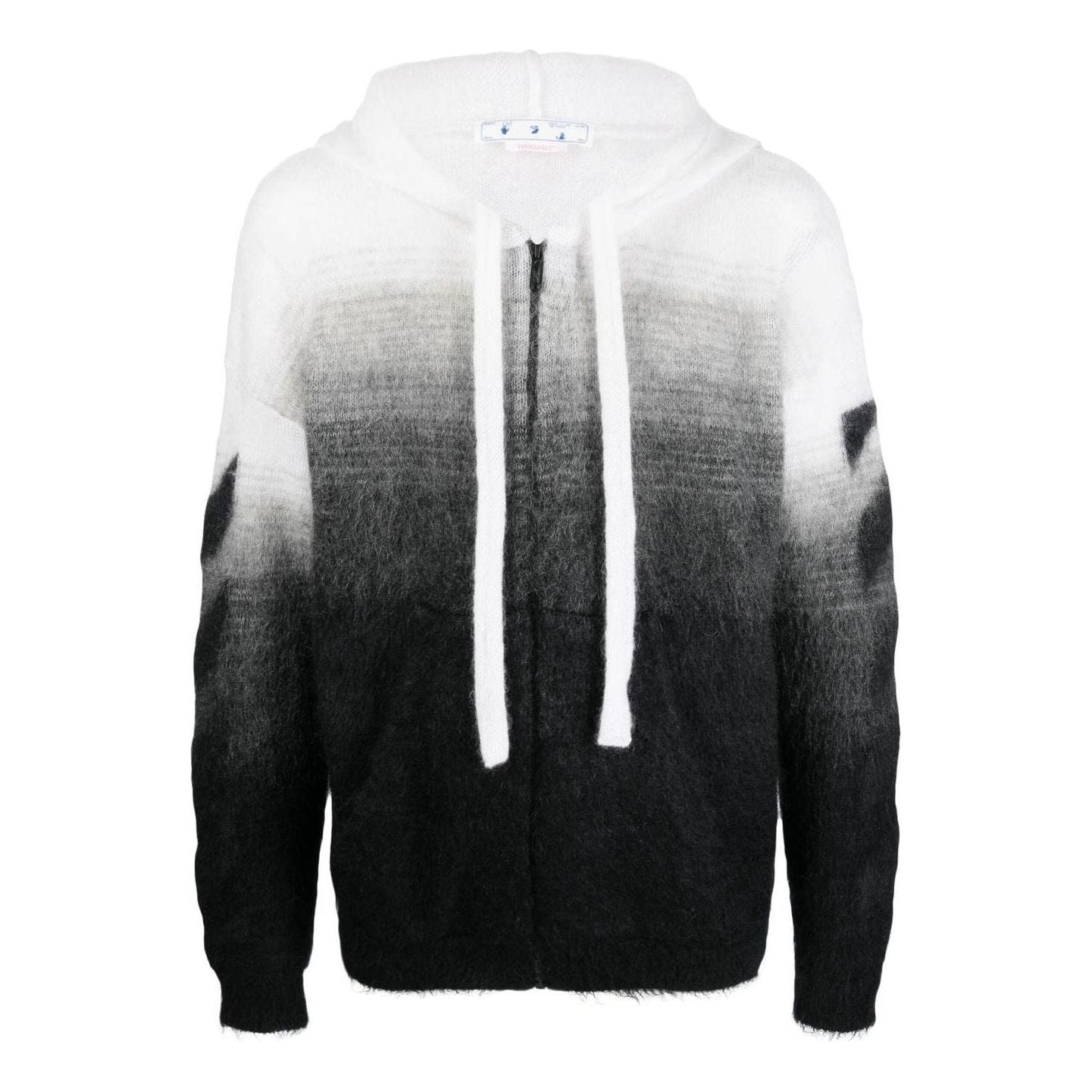 Sveter Off-White Drawstring Knit Zipper Jacket Biela | OMHA132C99KNI0011010, 0