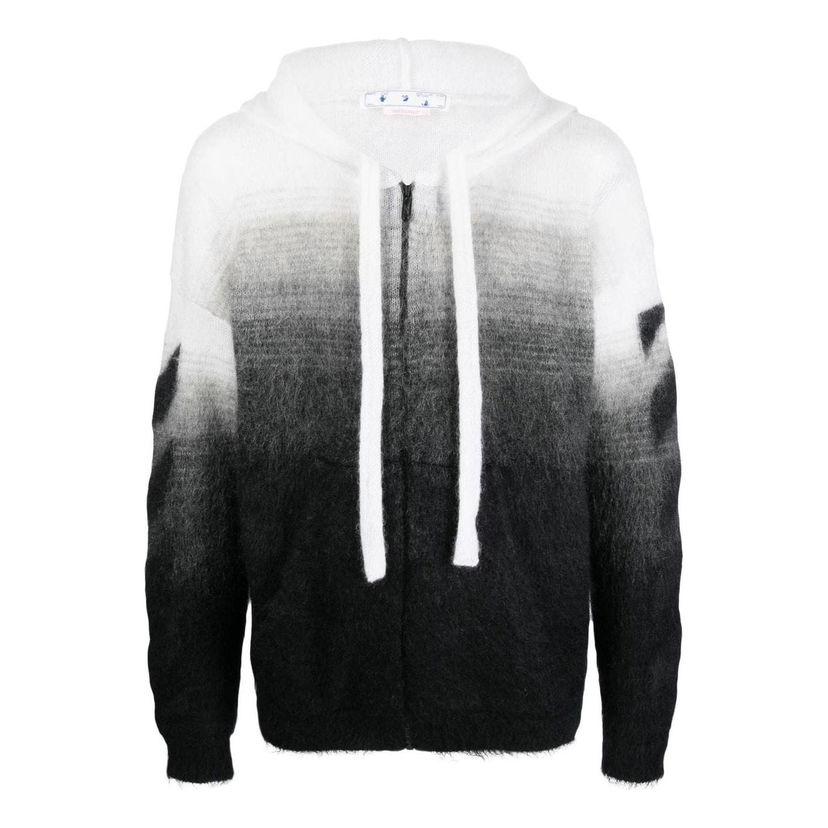 Sveter Off-White Drawstring Knit Zipper Jacket Biela | OMHA132C99KNI0011010