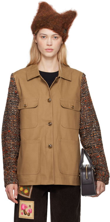 Bunda Anna Sui Brown Patchwork Barn Jacket Hnedá | 624D30, 0