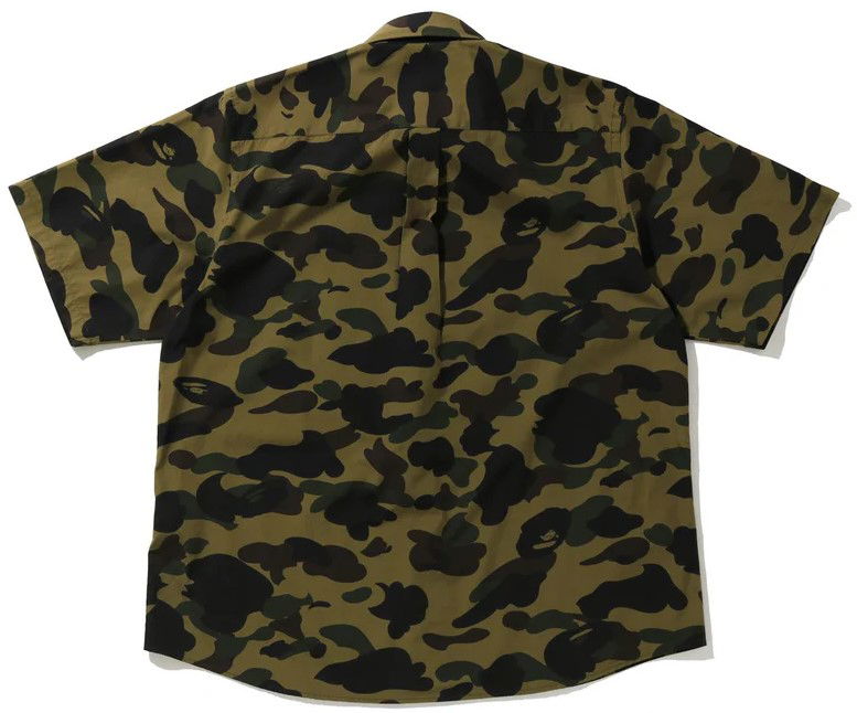 Bape Short Sleeve Button Down 1st Camo Shirt Green