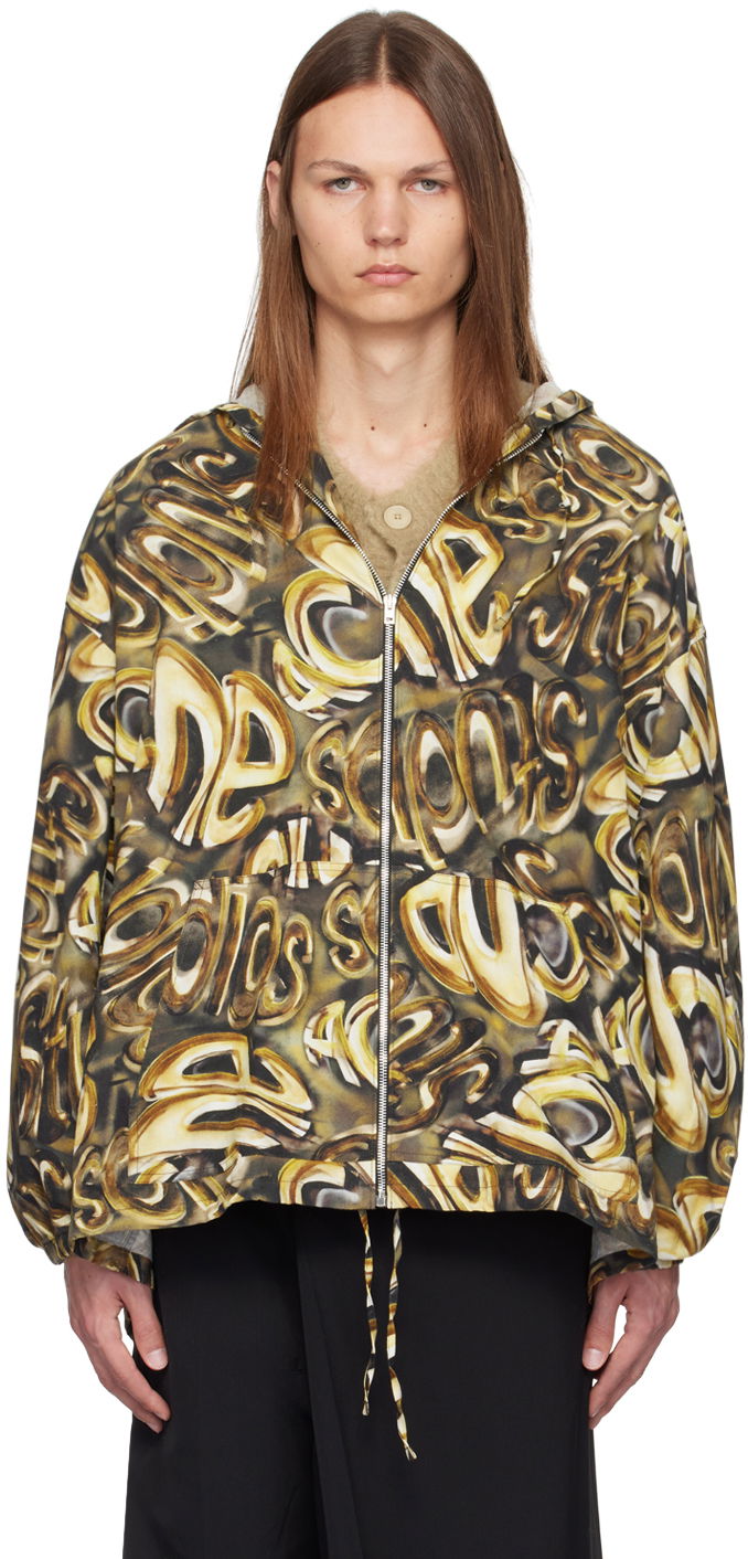 Bunda Acne Studios Black & Gold Hooded Logo Jacket Béžová | B90787-, 0