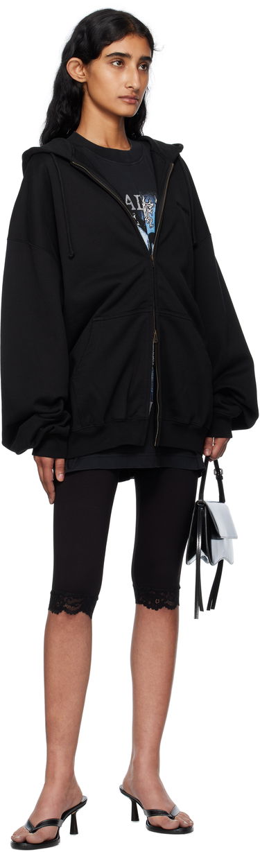 Mikina VETEMENTS Vetements Oversized Zip-Up Hoodie Čierna | UH76ZU100B, 3