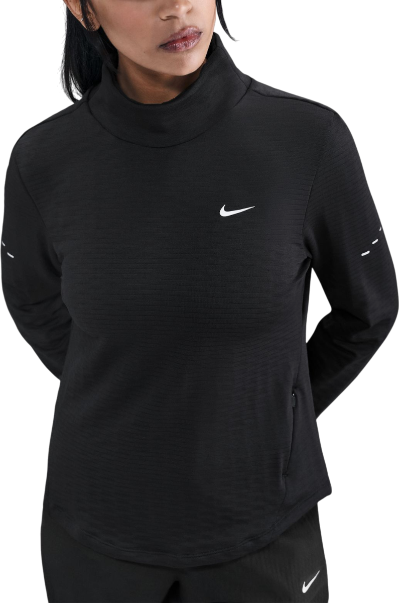 Tričko Nike Long-Sleeve Textured Mock Neck Running Top Swift Čierna | hv2969-010