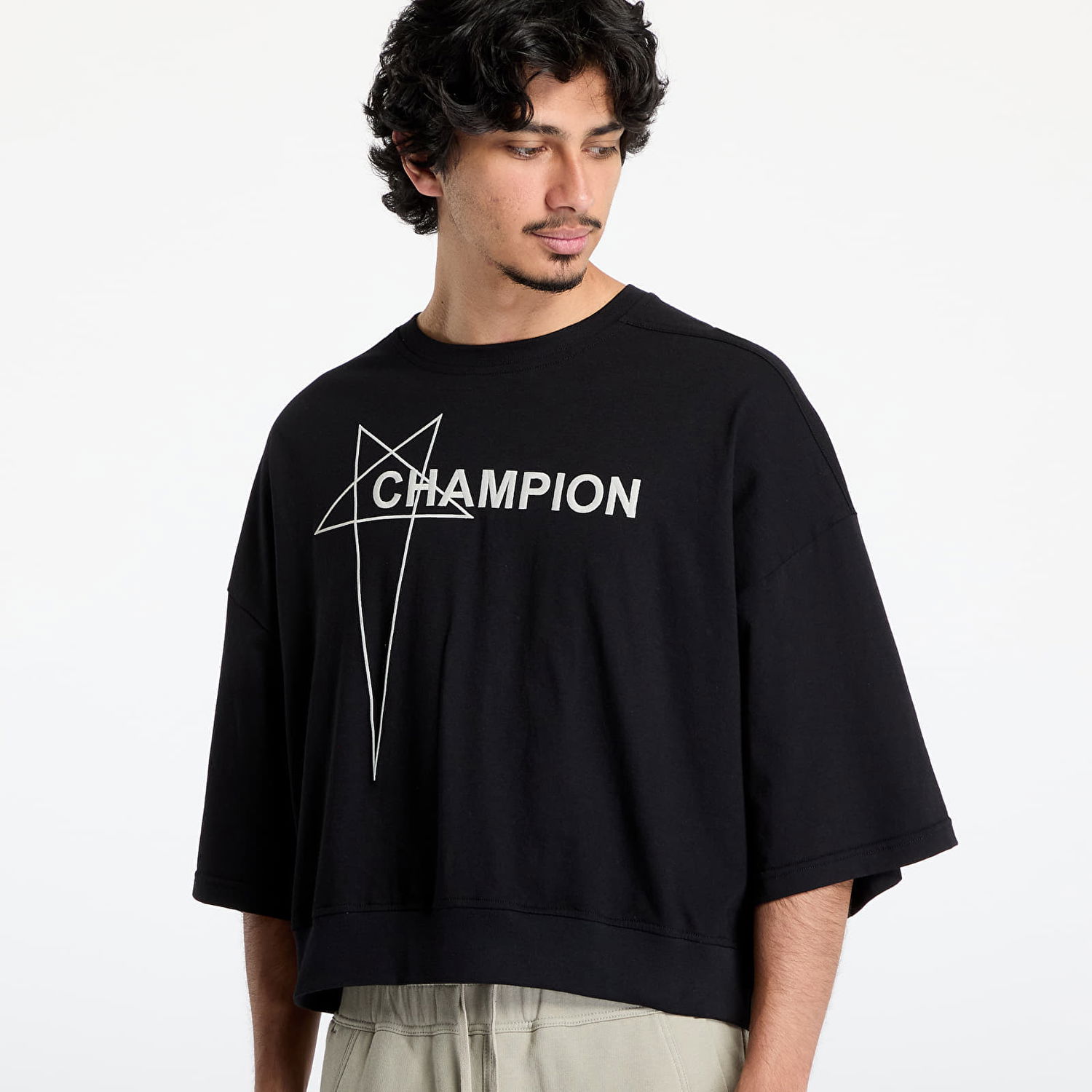 Mikina Rick Owens Rick Owens DRKSHDW x Champion Tommy Cropped T-Shirt Čierna | CM01E1677 CHJG 09, 1