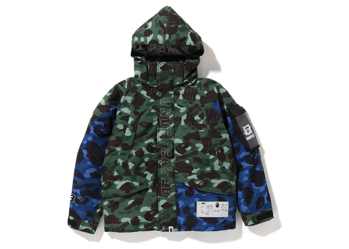 Bunda BAPE Undefeated x Color Camo Snowboard Down Jacket Zelené | 1I73-144-902, 0