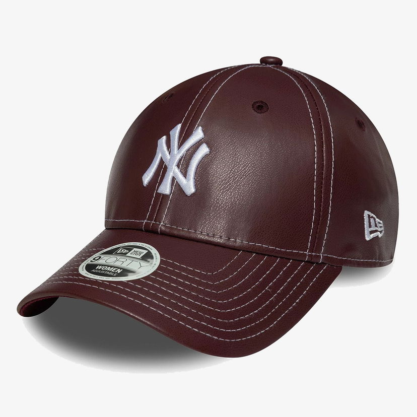 Klobúk New Era Topstitch PU Adjustable Hat New York Yankees Vínová | 60691322