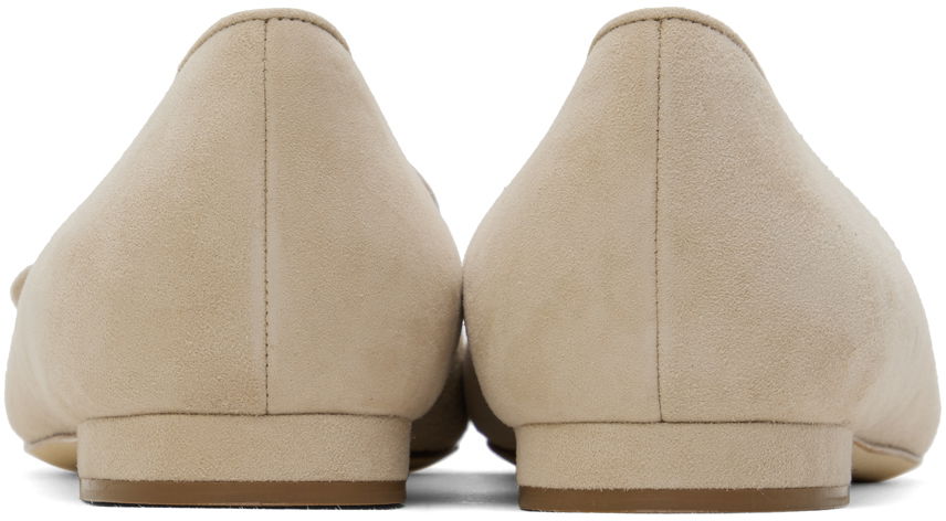 Oblečenie Manolo Blahnik Manolo Blahnik Maysale Suede Ballerina Flats Béžová | 322-2402, 1