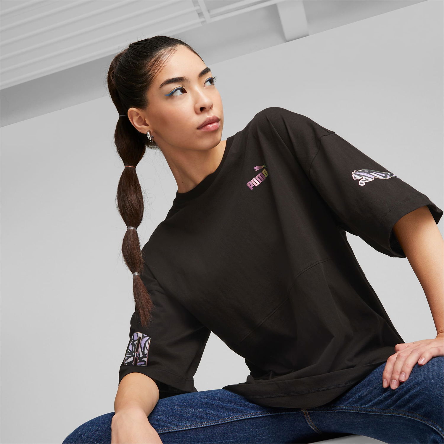 Tričko Puma Power Novashine Graphic T-Shirt Čierna | 674445_01, 1