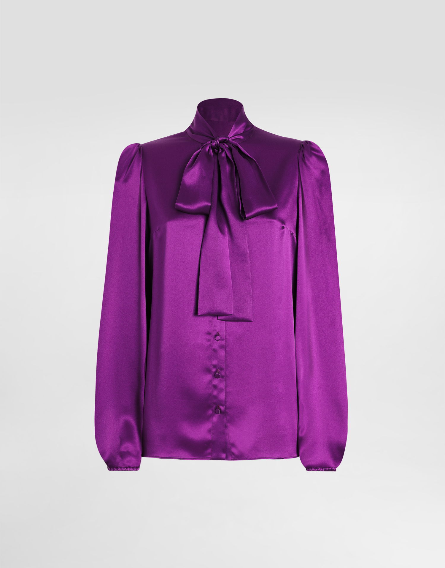 Košeľa Dolce & Gabbana Dolce & Gabbana Satin Pussy-Bow Blouse Fialová | F5Q44TFU1AUR0718, 0