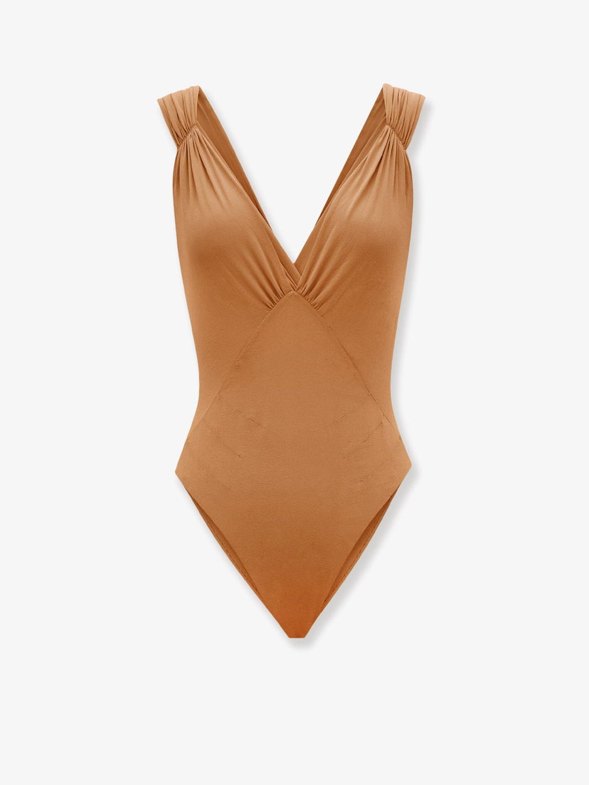 Plavky Saint Laurent One-piece Swimsuit Hnedá | 801493Y7I182191